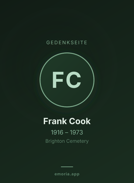 Gedenkportrait von Frank Cook