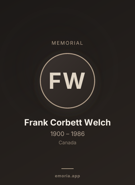 Memorial portrait of Frank Corbett Welch