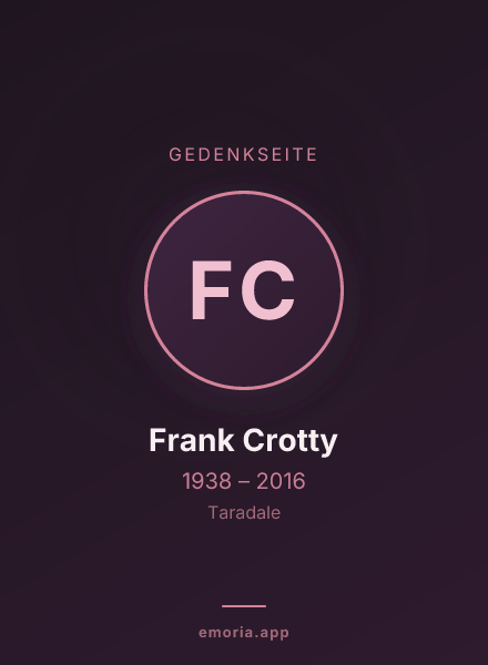 Gedenkportrait von Frank Crotty
