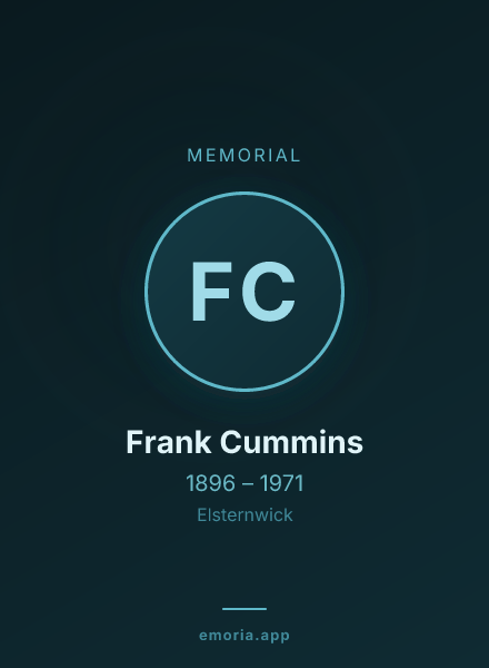 Memorial portrait of Frank Cummins