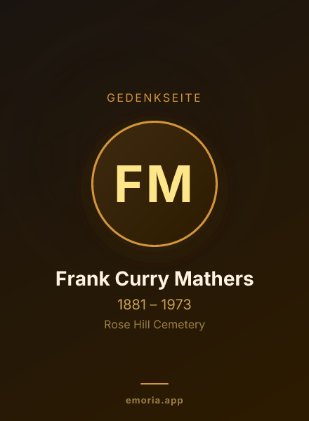 Gedenkportrait von Frank Curry Mathers