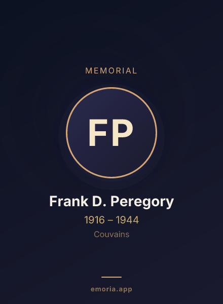 Memorial portrait of Frank D. Peregory