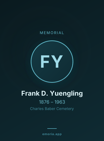 Memorial portrait of Frank D. Yuengling