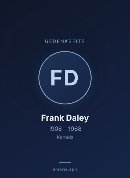 Gedenkportrait von Frank Daley