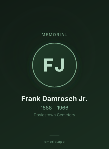 Memorial portrait of Frank Damrosch Jr.