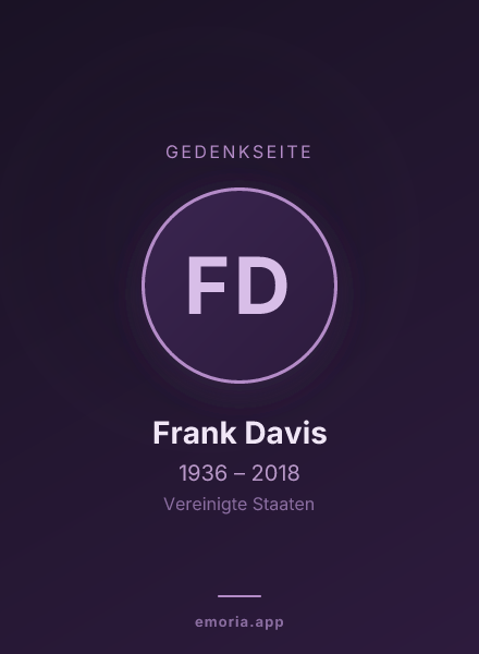 Gedenkportrait von Frank Davis