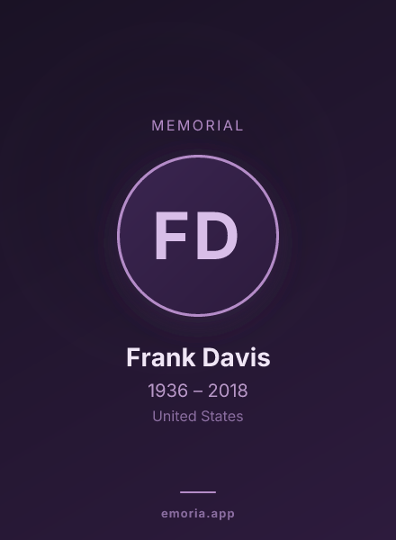 Memorial portrait of Frank Davis
