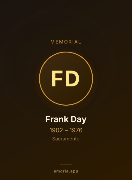 Memorial portrait of Frank Day