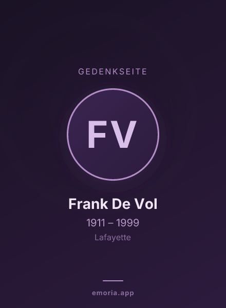 Gedenkportrait von Frank De Vol