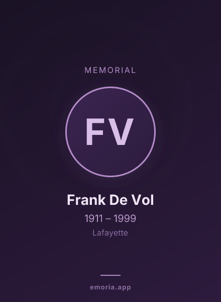 Memorial portrait of Frank De Vol
