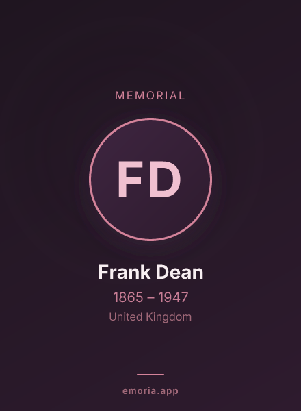 Memorial portrait of Frank Dean
