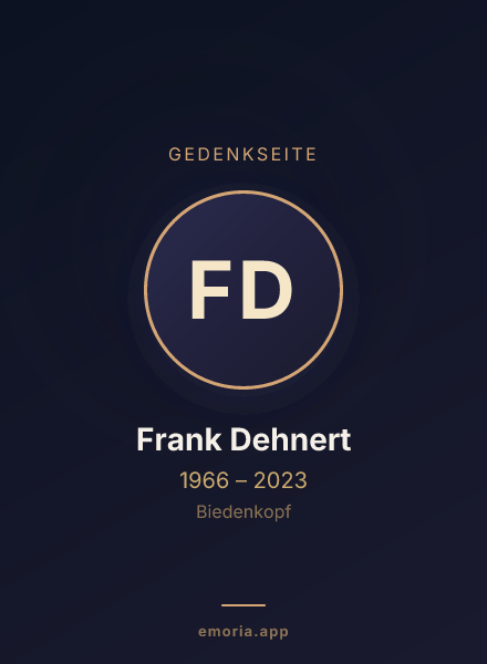 Gedenkportrait von Frank Dehnert