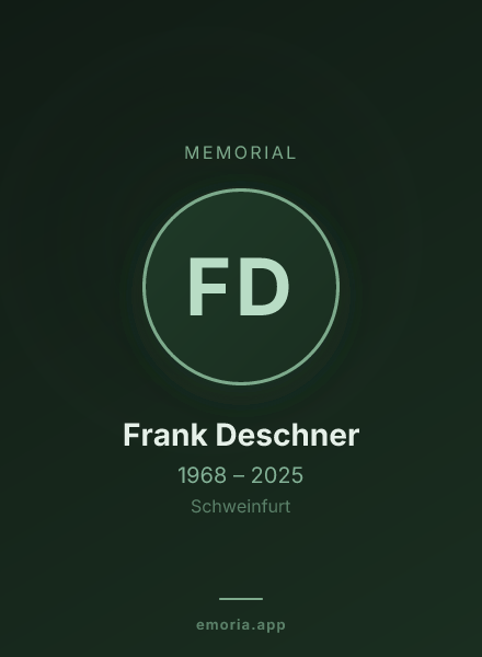 Memorial portrait of Frank Deschner