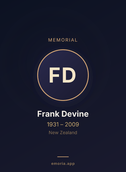 Memorial portrait of Frank Devine