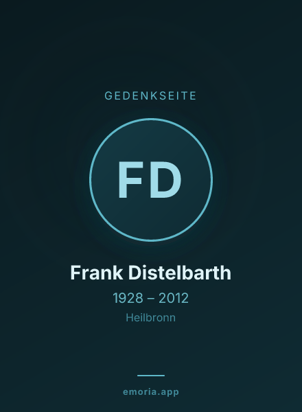 Gedenkportrait von Frank Distelbarth