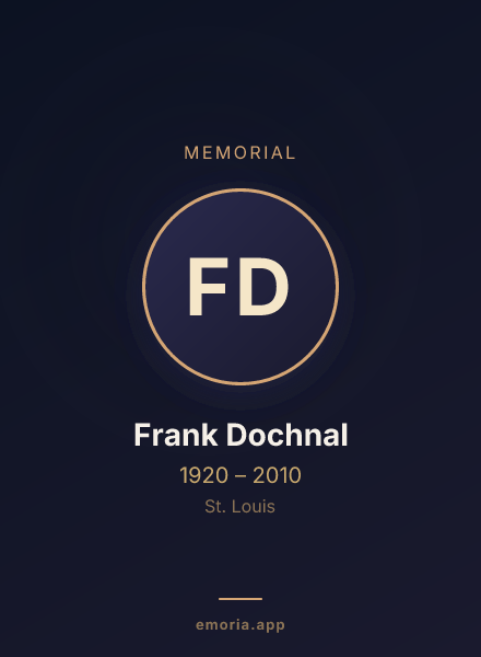 Memorial portrait of Frank Dochnal