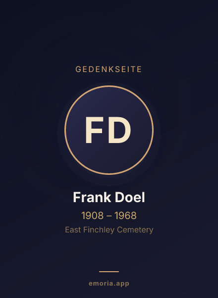 Gedenkportrait von Frank Doel