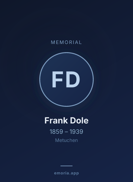 Memorial portrait of Frank Dole