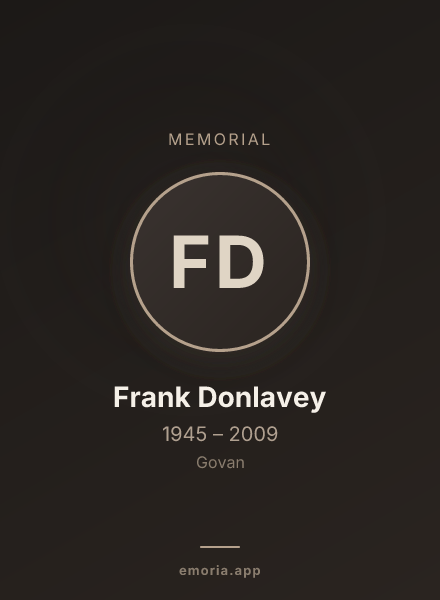 Memorial portrait of Frank Donlavey