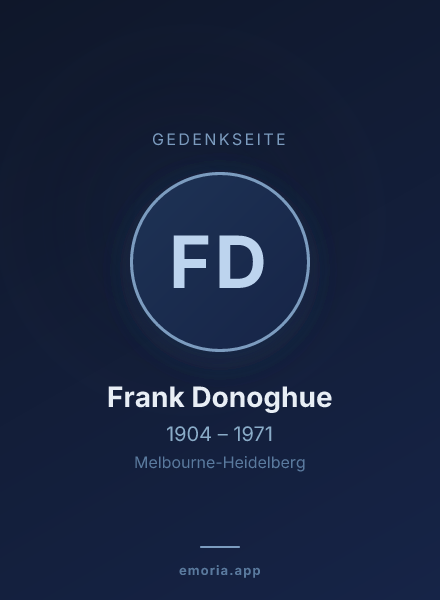 Gedenkportrait von Frank Donoghue