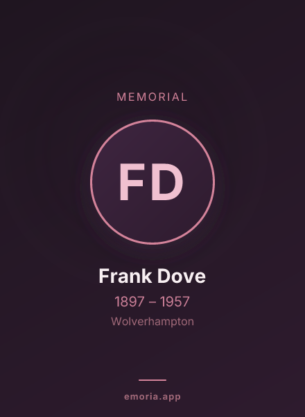 Memorial portrait of Frank Dove