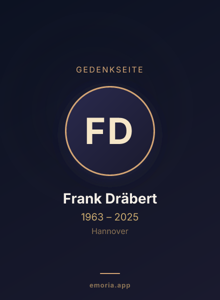Gedenkportrait von Frank Dräbert