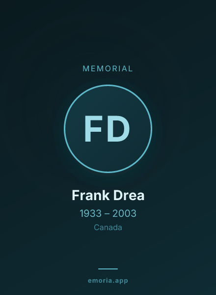 Memorial portrait of Frank Drea