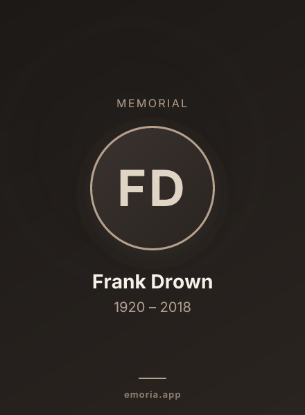 Memorial portrait of Frank Drown