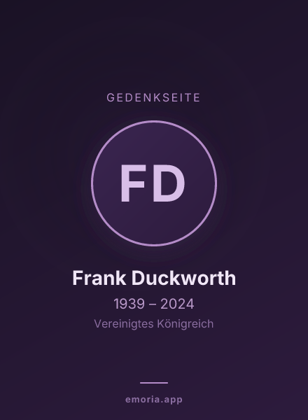 Gedenkportrait von Frank Duckworth