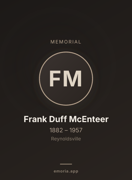 Memorial portrait of Frank Duff McEnteer