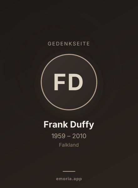 Gedenkportrait von Frank Duffy