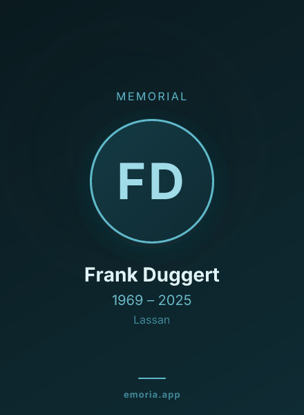 Memorial portrait of Frank Duggert