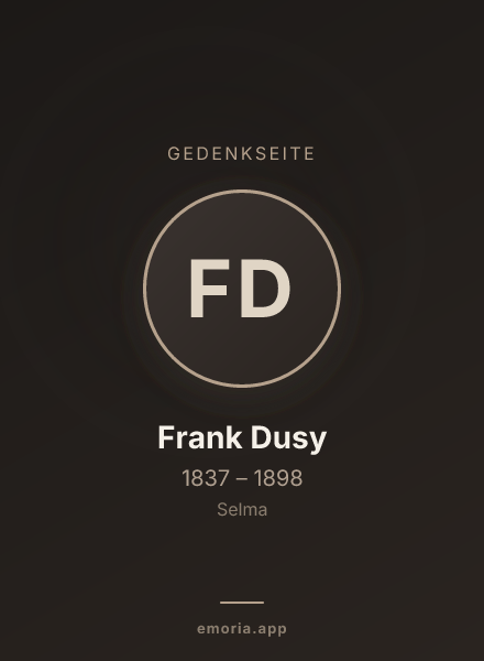 Gedenkportrait von Frank Dusy
