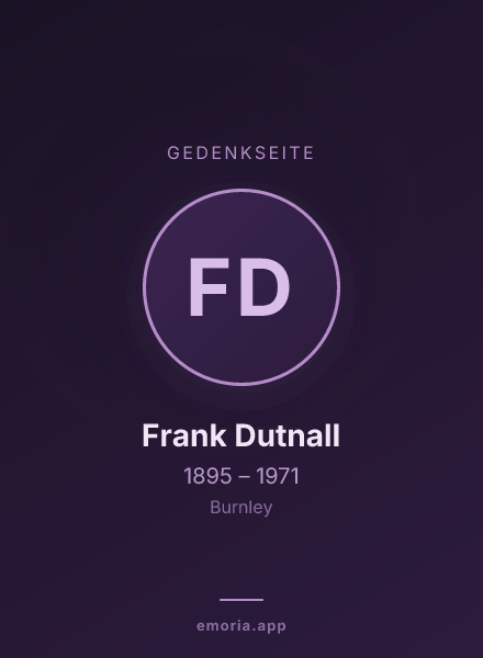 Gedenkportrait von Frank Dutnall