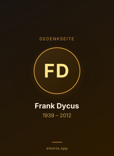 Gedenkportrait von Frank Dycus