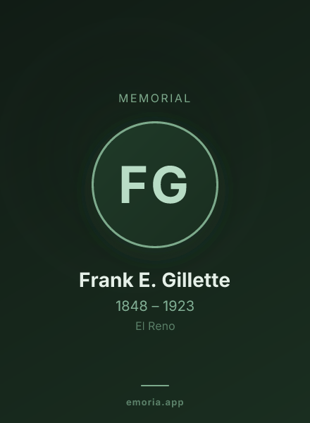 Memorial portrait of Frank E. Gillette