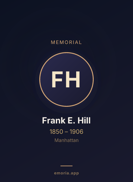 Memorial portrait of Frank E. Hill