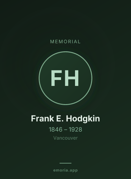 Memorial portrait of Frank E. Hodgkin