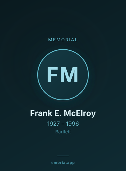 Memorial portrait of Frank E. McElroy