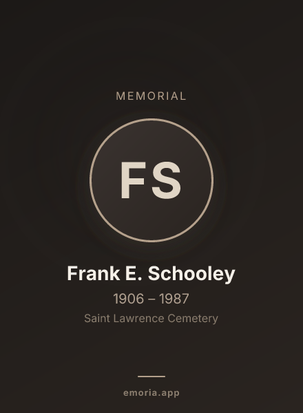Memorial portrait of Frank E. Schooley