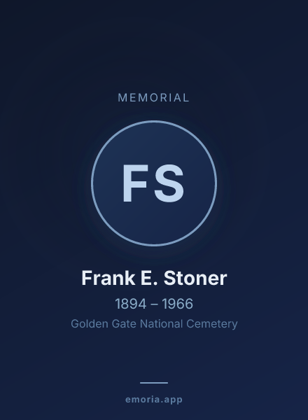 Memorial portrait of Frank E. Stoner