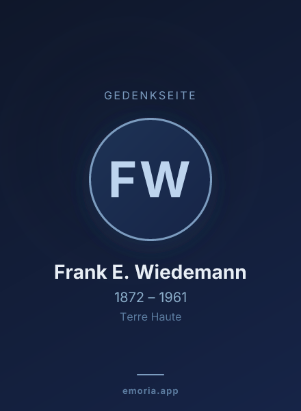 Gedenkportrait von Frank E. Wiedemann