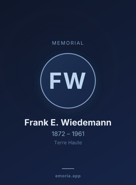 Memorial portrait of Frank E. Wiedemann