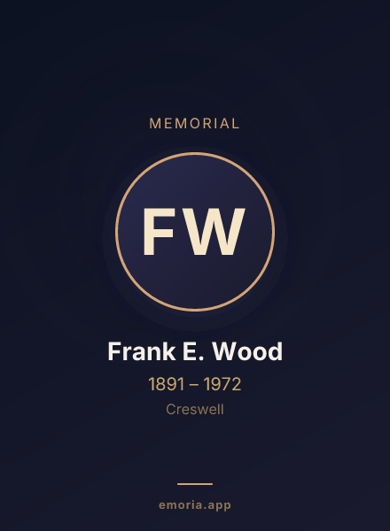 Memorial portrait of Frank E. Wood