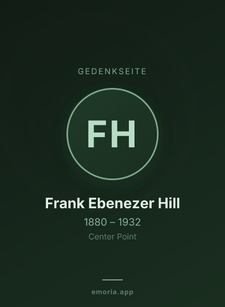 Gedenkportrait von Frank Ebenezer Hill
