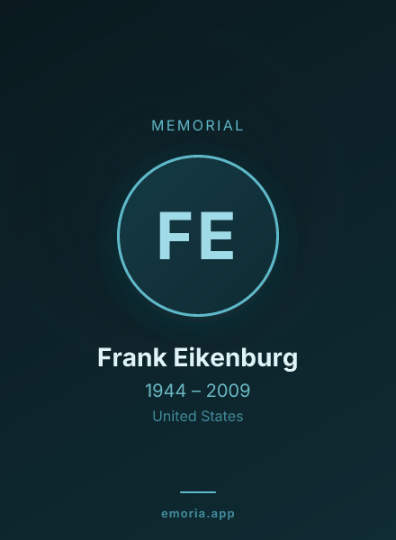 Memorial portrait of Frank Eikenburg