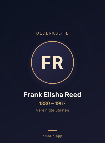 Gedenkportrait von Frank Elisha Reed