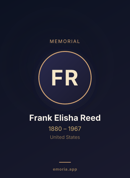 Memorial portrait of Frank Elisha Reed
