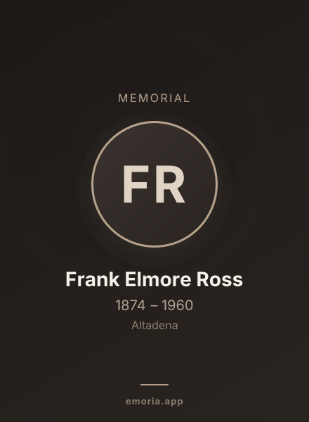 Memorial portrait of Frank Elmore Ross