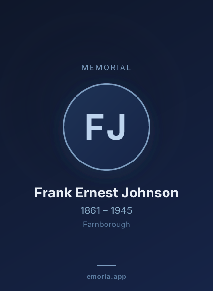 Memorial portrait of Frank Ernest Johnson